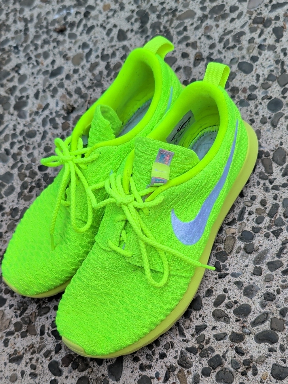 Nike Roshe NM Neon Green Flyknit Running Shoes